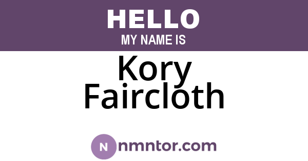 Kory Faircloth
