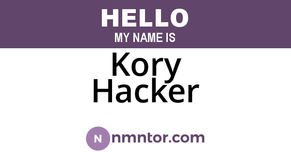 Kory Hacker