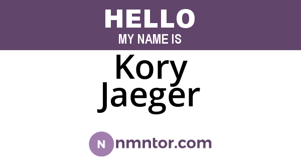 Kory Jaeger