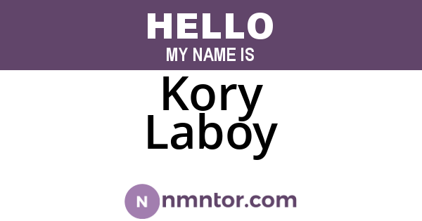 Kory Laboy