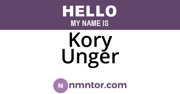 Kory Unger