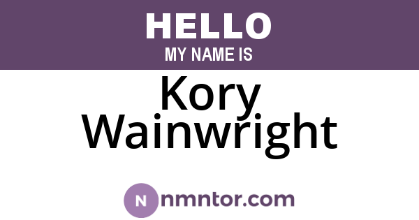 Kory Wainwright