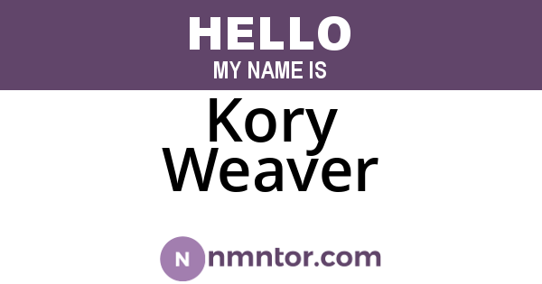 Kory Weaver
