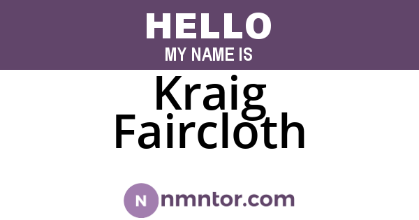 Kraig Faircloth