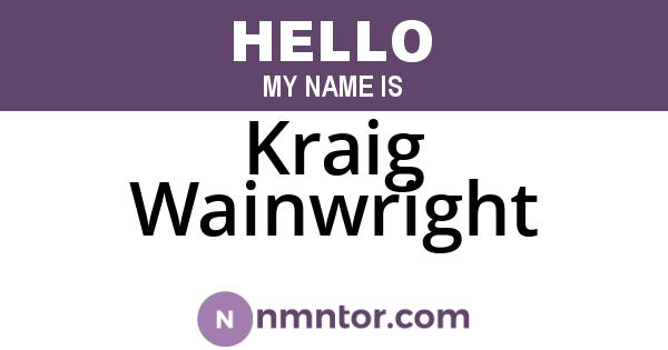 Kraig Wainwright