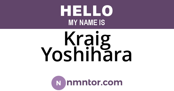 Kraig Yoshihara