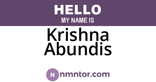 Krishna Abundis