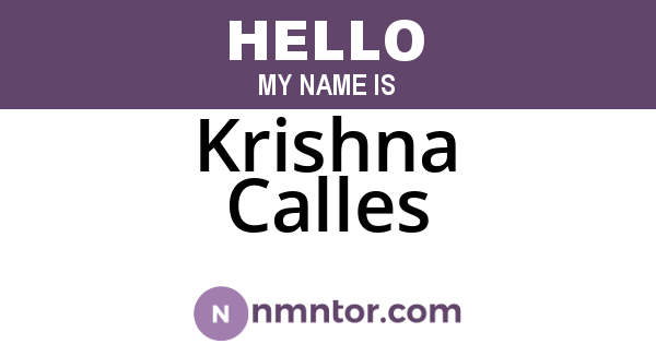 Krishna Calles