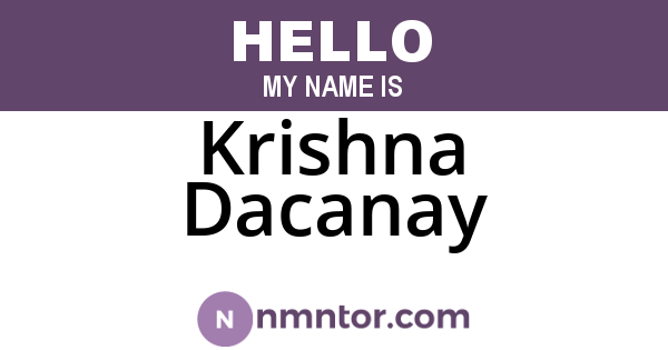 Krishna Dacanay