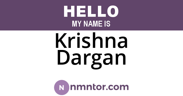 Krishna Dargan