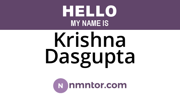 Krishna Dasgupta