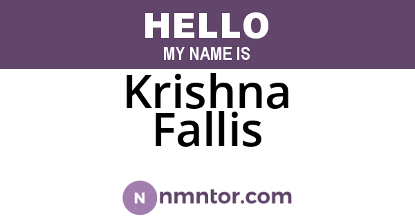 Krishna Fallis