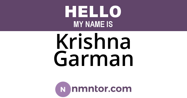 Krishna Garman
