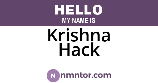 Krishna Hack