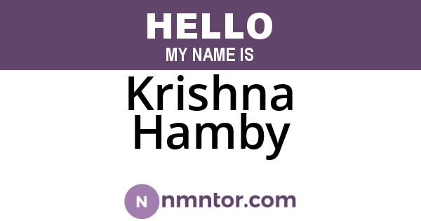 Krishna Hamby