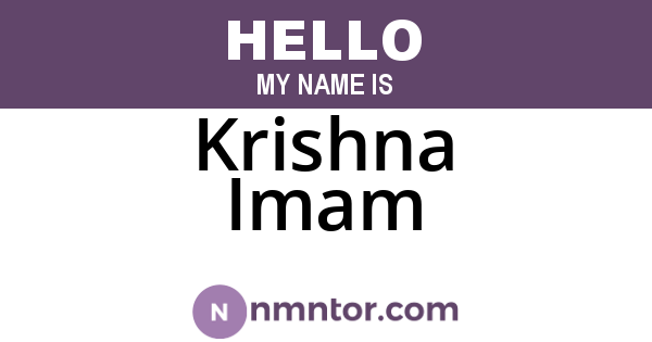 Krishna Imam