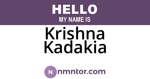 Krishna Kadakia