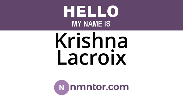 Krishna Lacroix