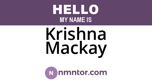 Krishna Mackay