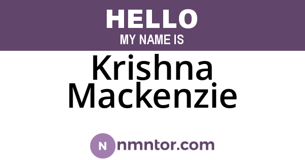 Krishna Mackenzie