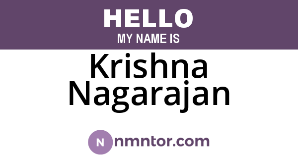 Krishna Nagarajan