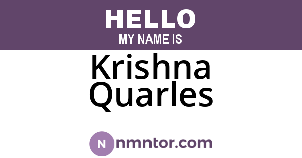 Krishna Quarles