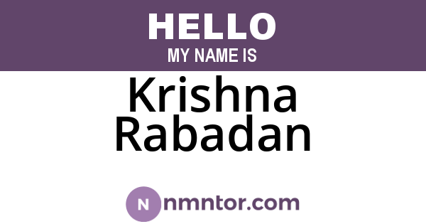 Krishna Rabadan