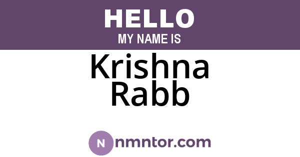 Krishna Rabb