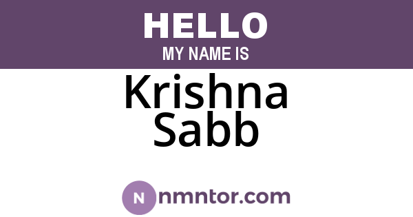 Krishna Sabb