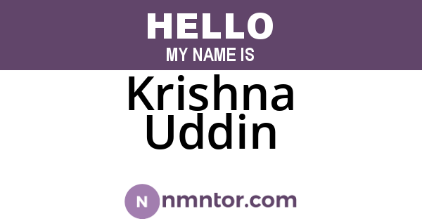 Krishna Uddin
