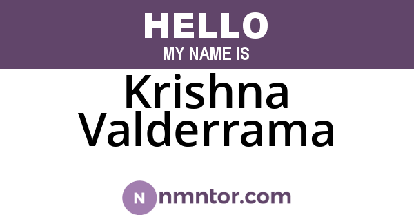 Krishna Valderrama