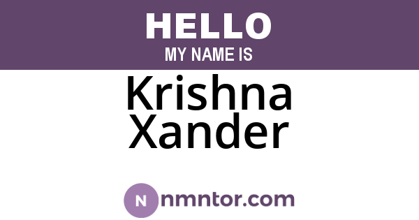 Krishna Xander