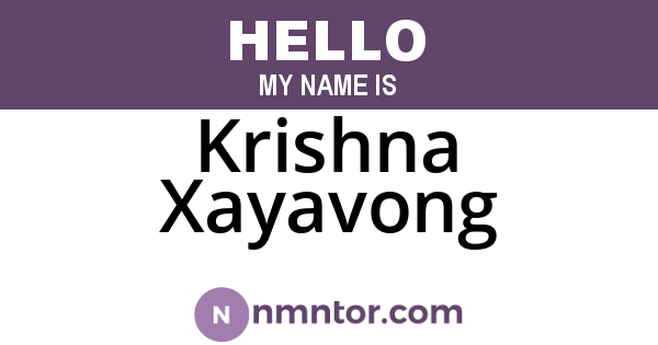 Krishna Xayavong