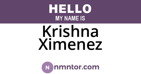 Krishna Ximenez