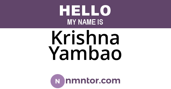 Krishna Yambao