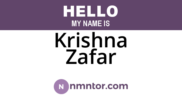 Krishna Zafar