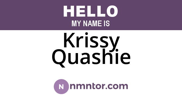 Krissy Quashie