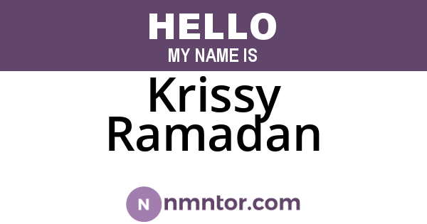 Krissy Ramadan