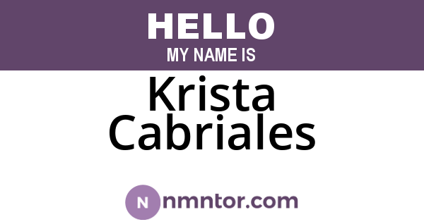 Krista Cabriales