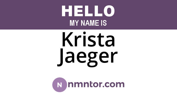 Krista Jaeger