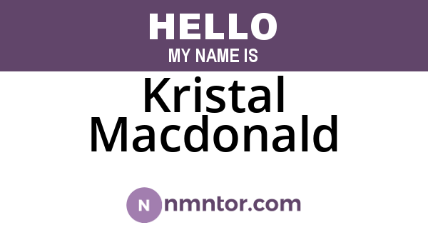Kristal Macdonald