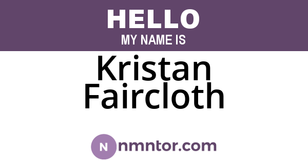Kristan Faircloth