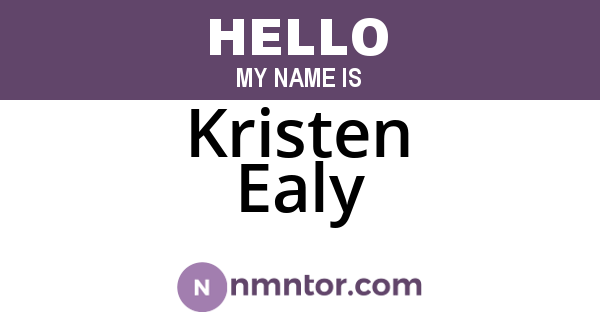 Kristen Ealy