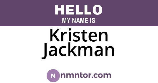 Kristen Jackman
