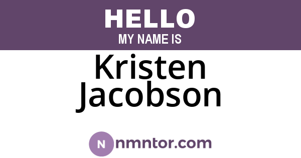 Kristen Jacobson
