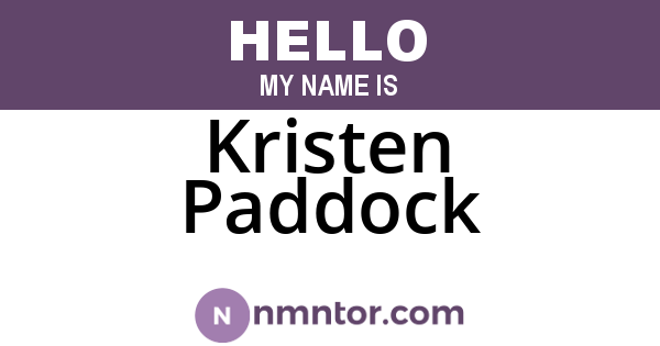 Kristen Paddock