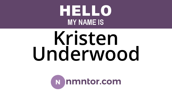 Kristen Underwood