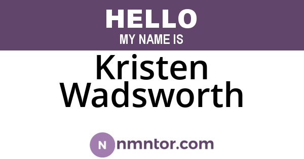 Kristen Wadsworth
