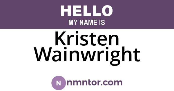 Kristen Wainwright
