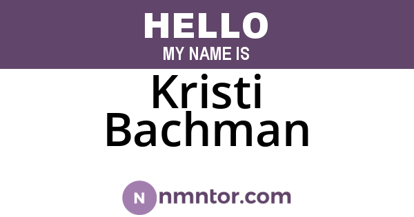 Kristi Bachman